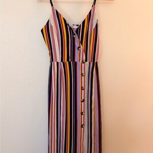 JustFab Multicolor Striped Midi Dress
